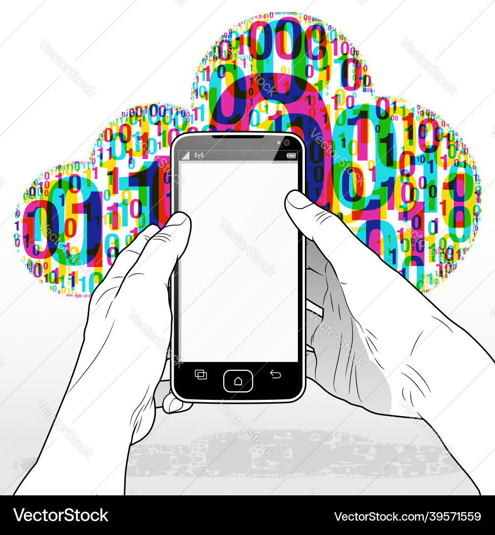 Www smartphone data cloud connection Www smartphone data cloud connection vector image