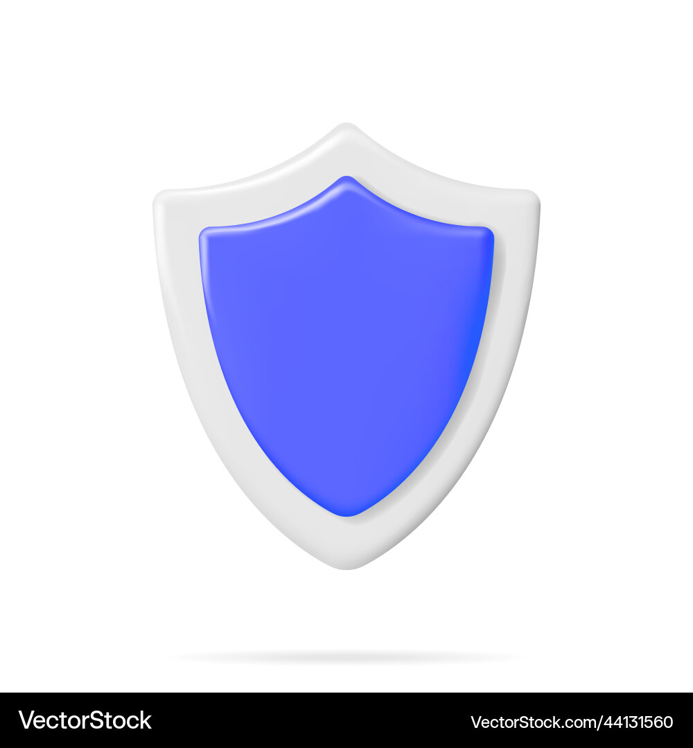 3D Shield Icon - Security Vector Image