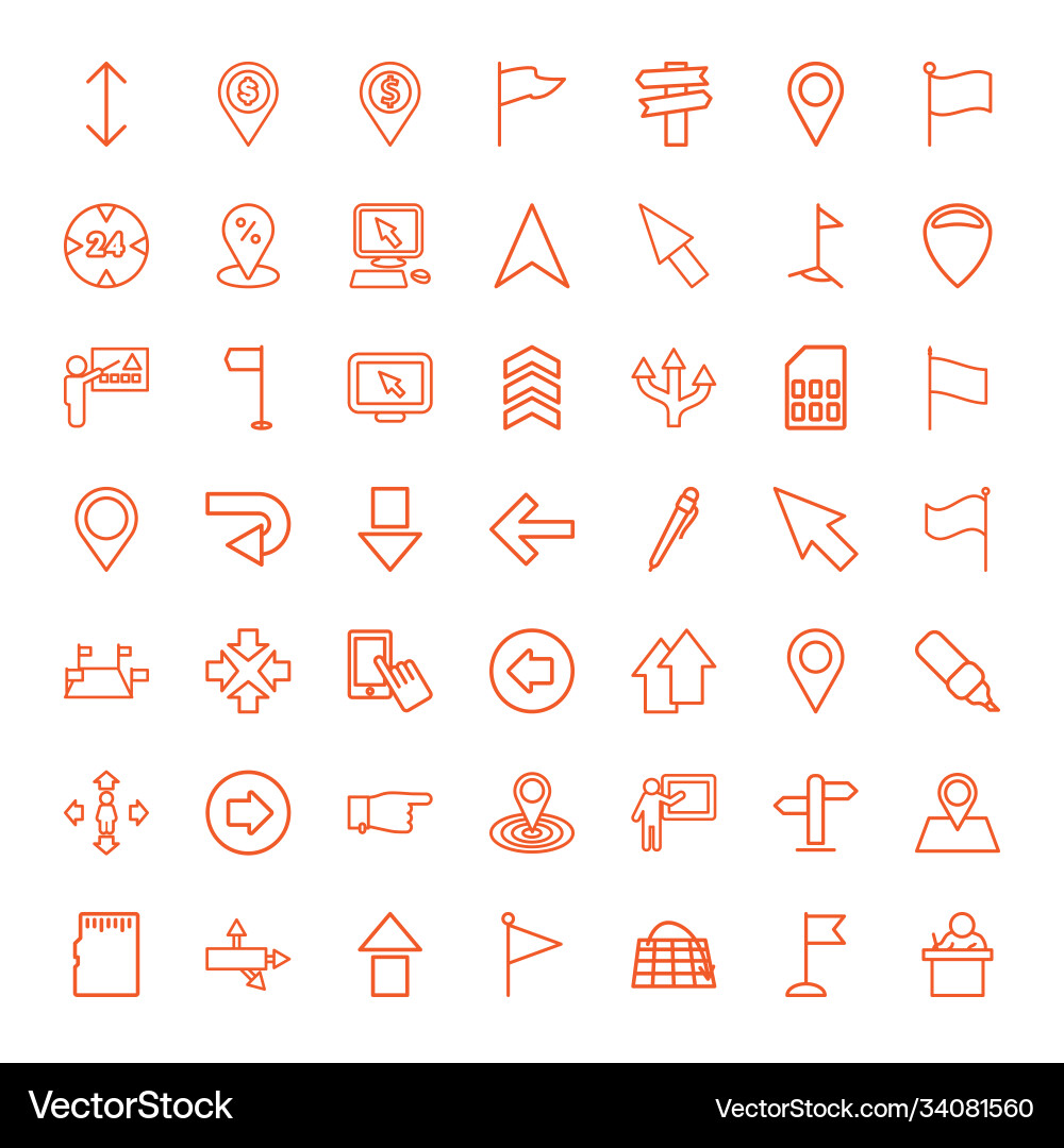 49 pointer icons Vector Image