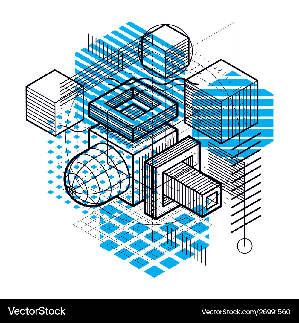 Abstract background with isometric elements Abstract background with isometric elements vector image