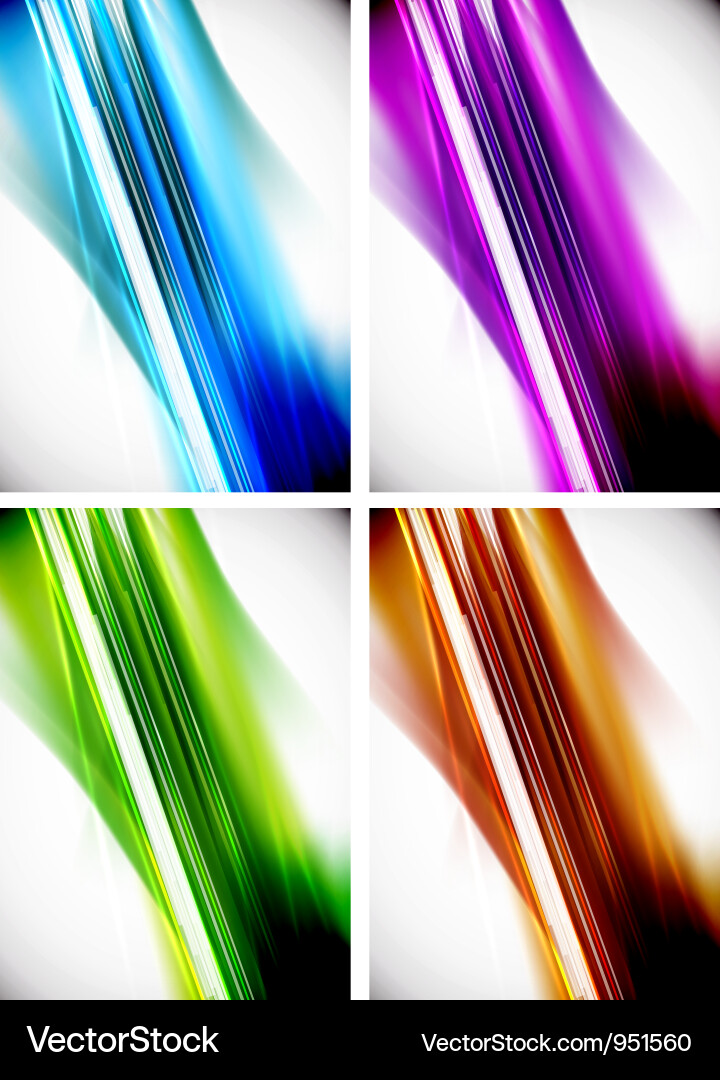 Abstract colorful line background set Vector Image