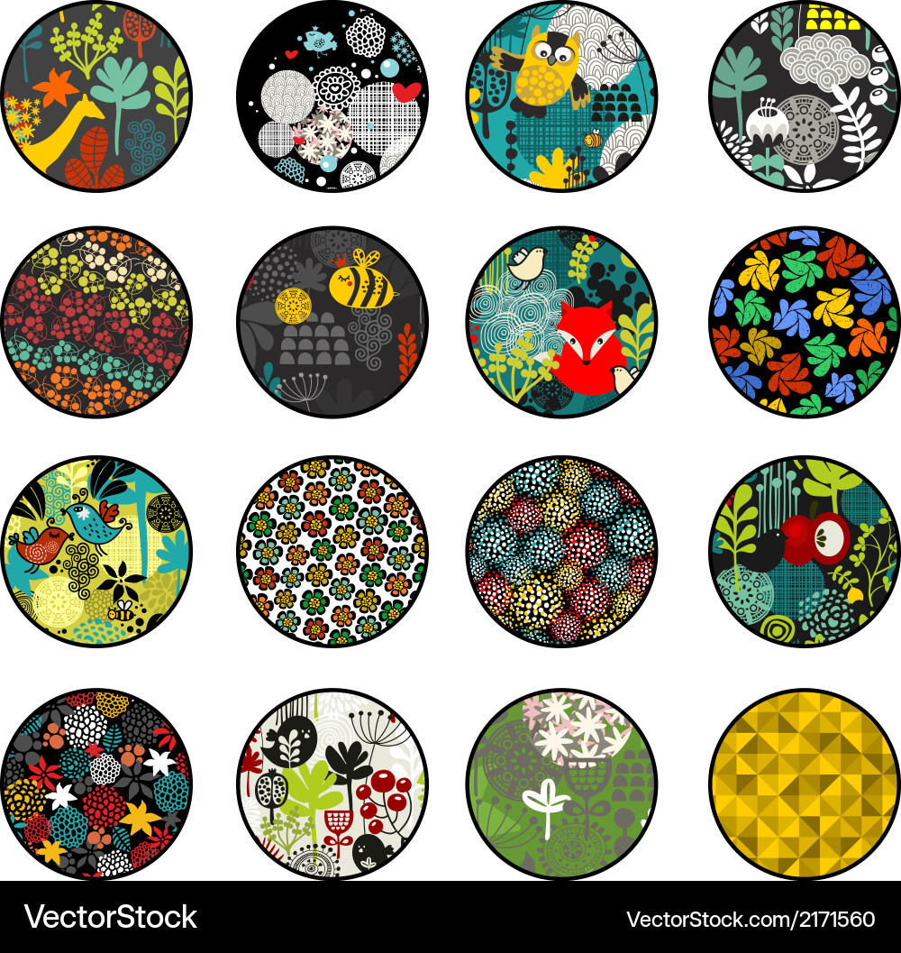 Big set of balls with print patterns Vector Image
