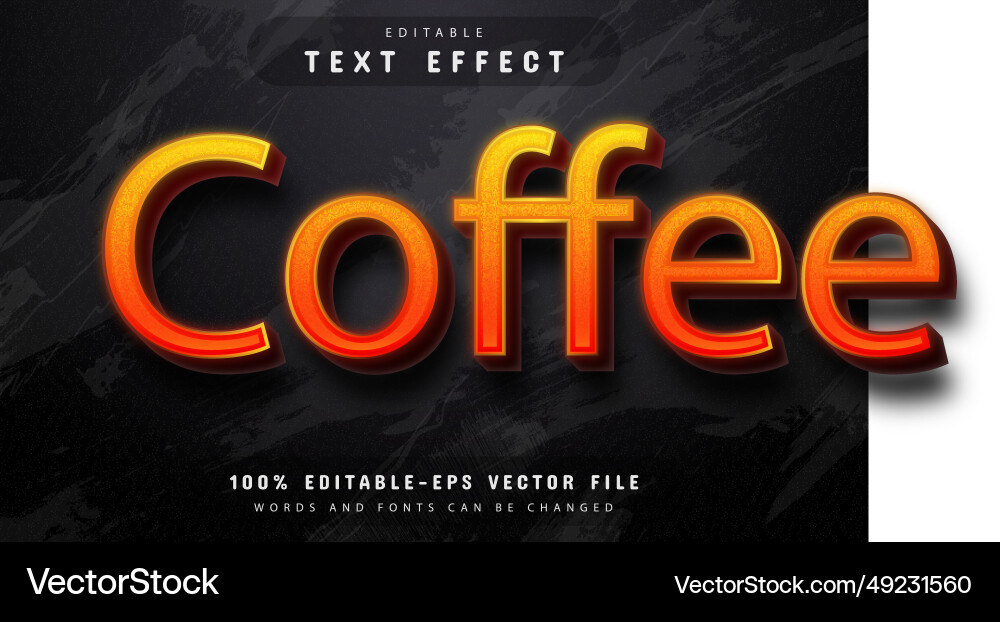 Coffee text effect with gradient Coffee text effect with gradient vector image