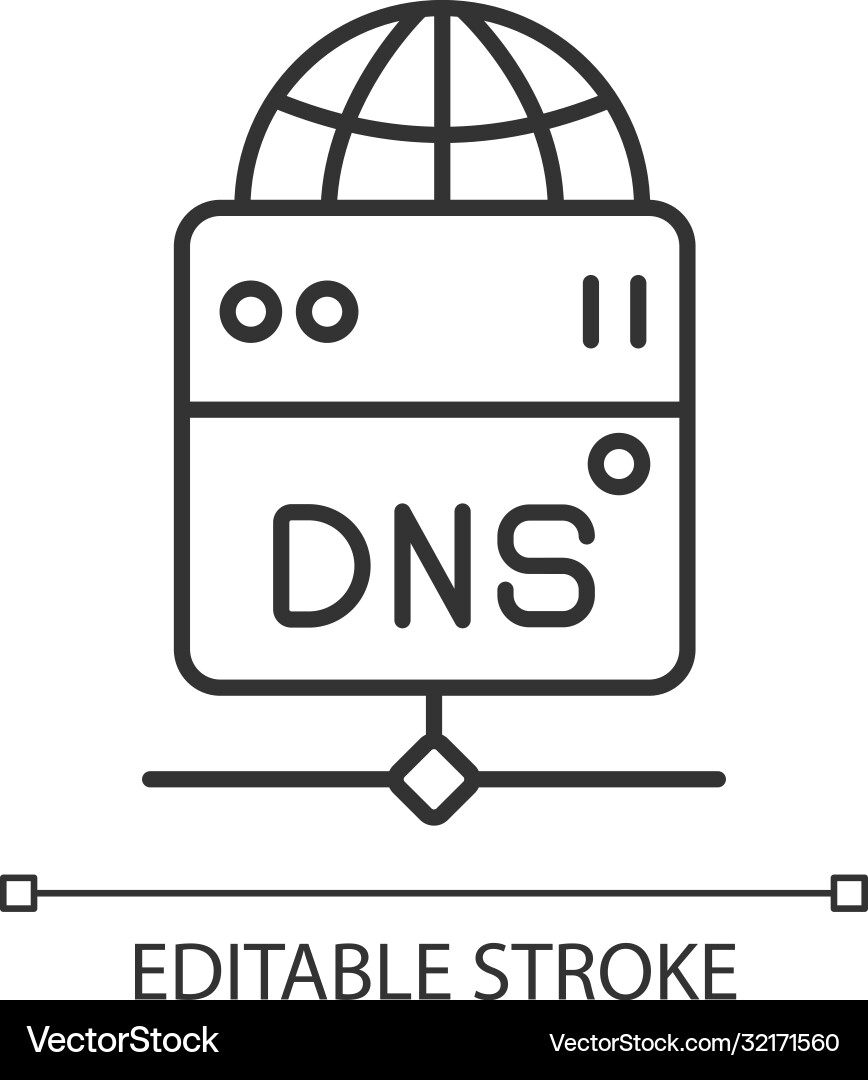 Dns server linear icon Dns server linear icon vector image