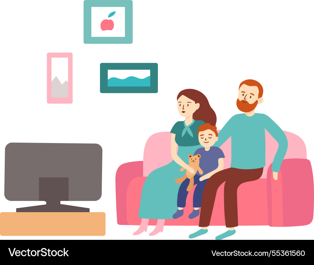 Family of three consisting mother father Family of three consisting mother father vector image