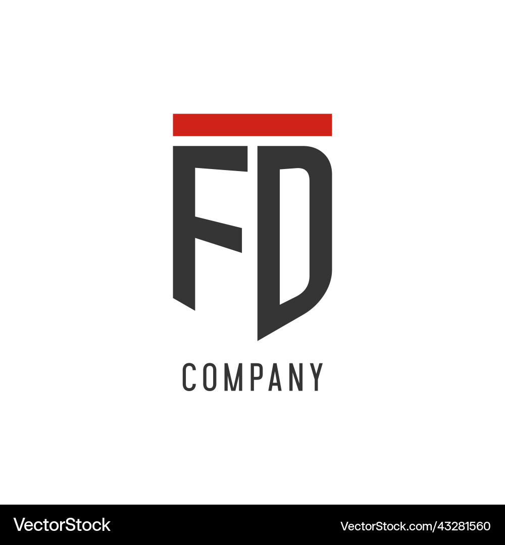 Fd initial esport logo with simple shield design Vector Image