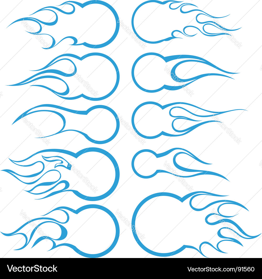 Fire patterns set vector image