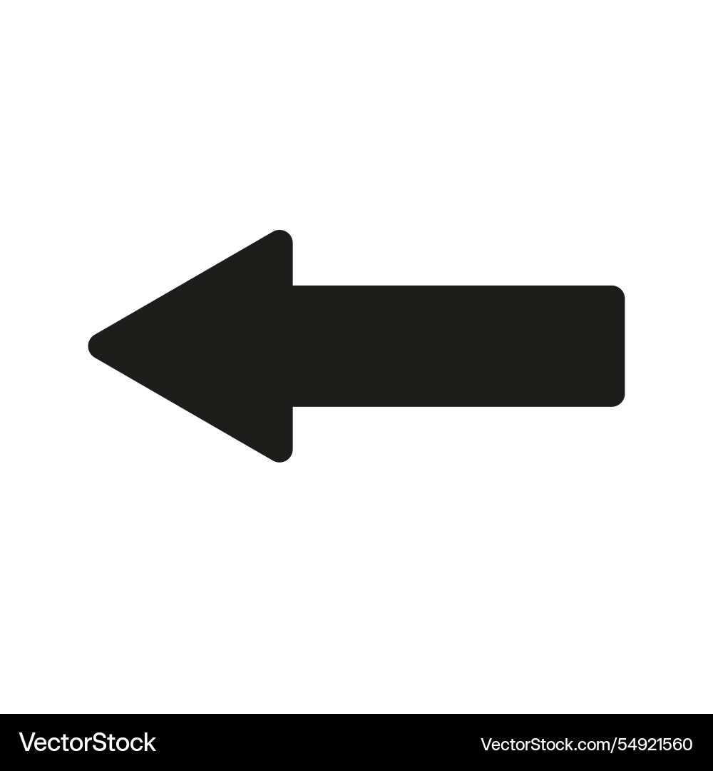 Flat left arrow silhouette Flat left arrow silhouette Vector Image
