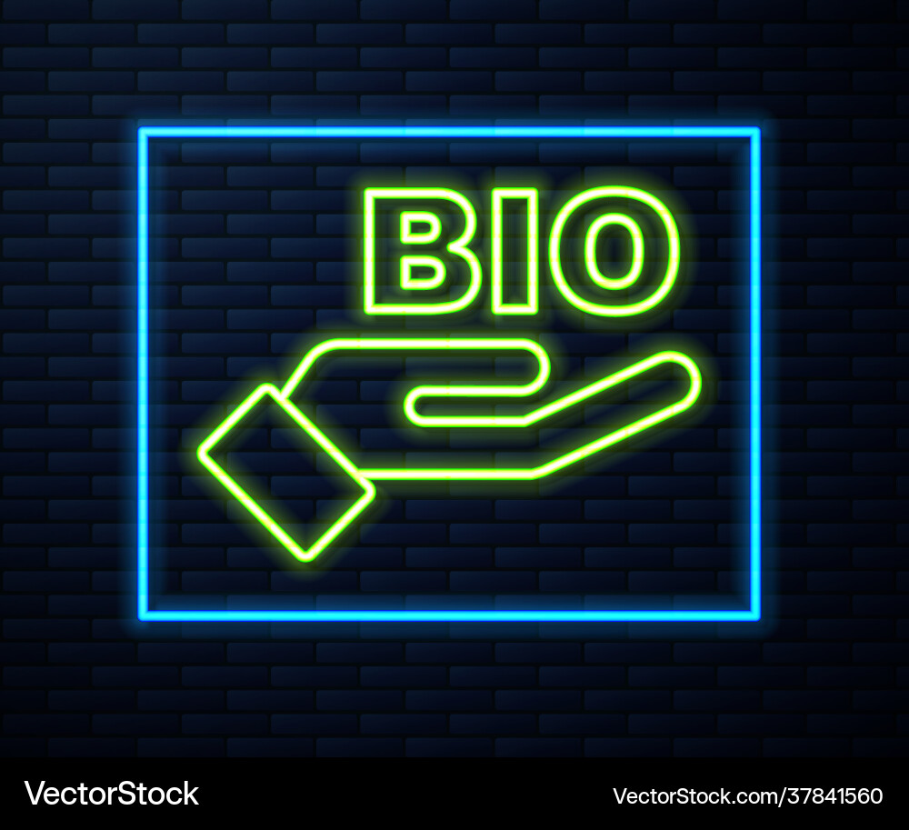 Glove Neon Linie bio grün gesunde Nahrungsikone Glove Neon Linie bio grün gesunde Nahrungsikone vektorbild
