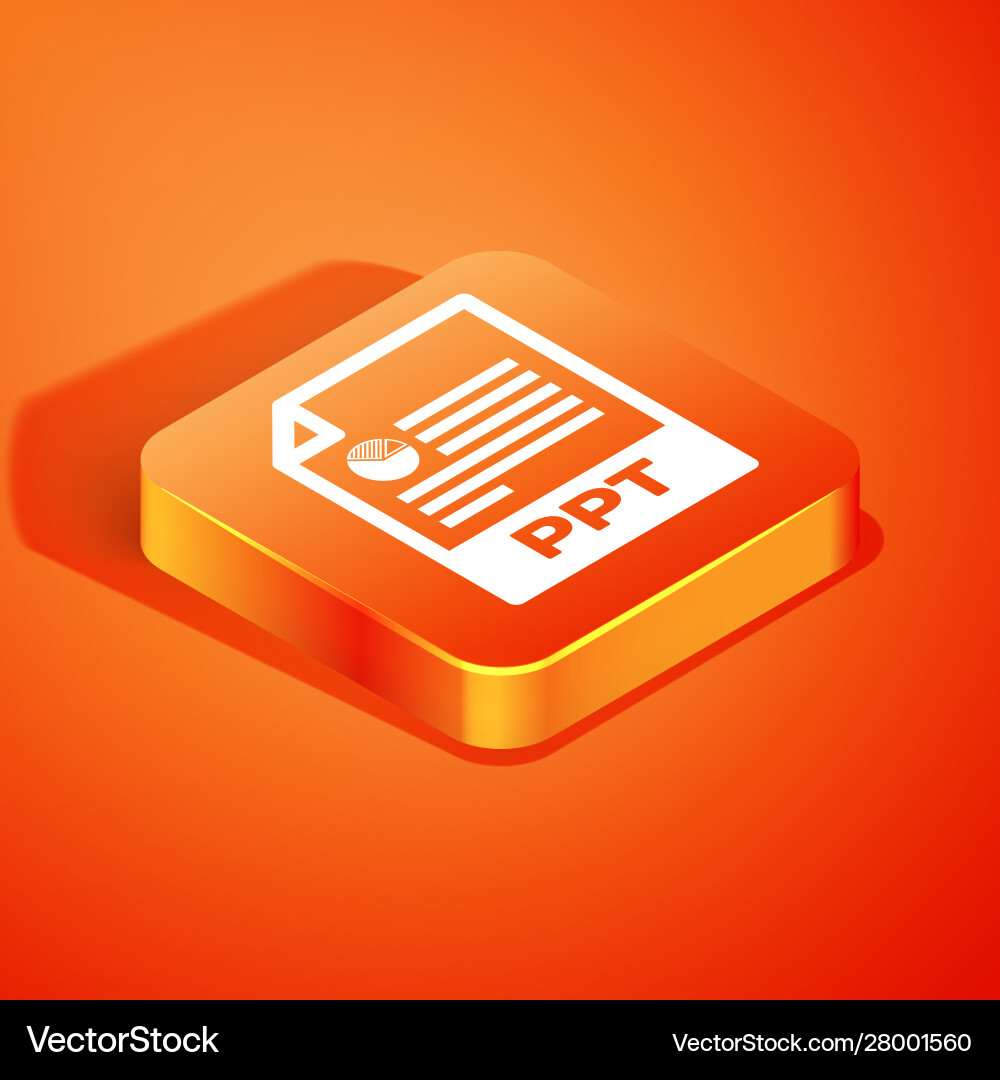 Isometric ppt file document download button Isometric ppt file document download button vector image