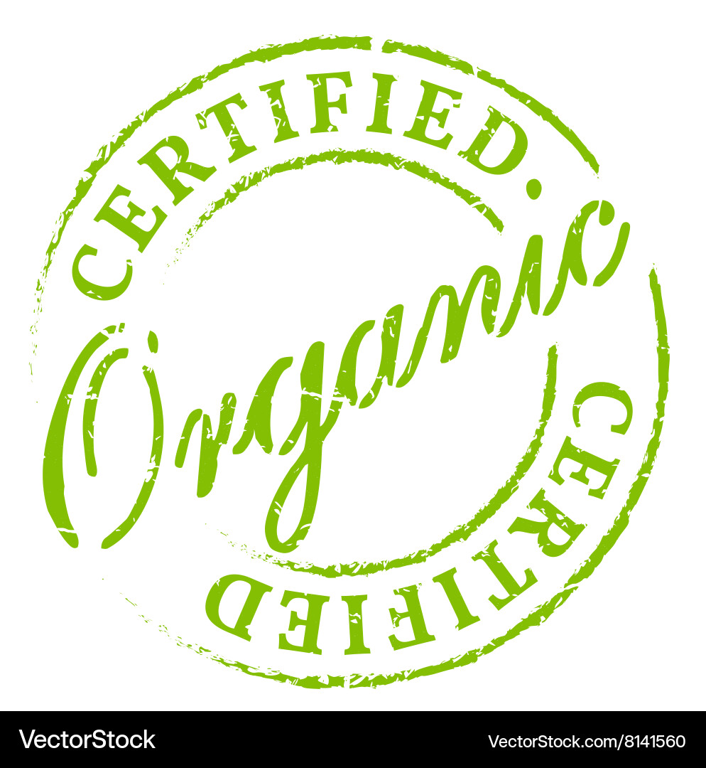 Organic Certification Stamp Vector Image