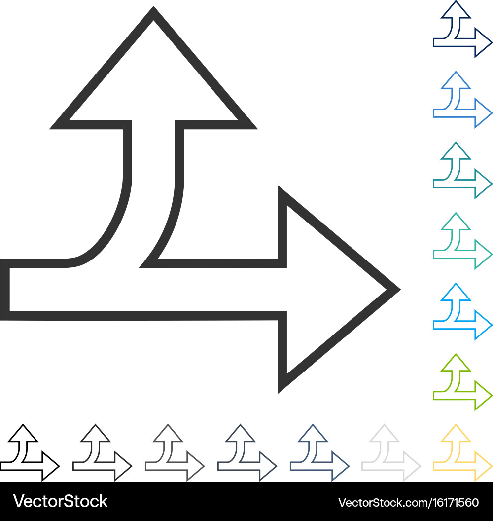 Split direction right forward icon vector image
