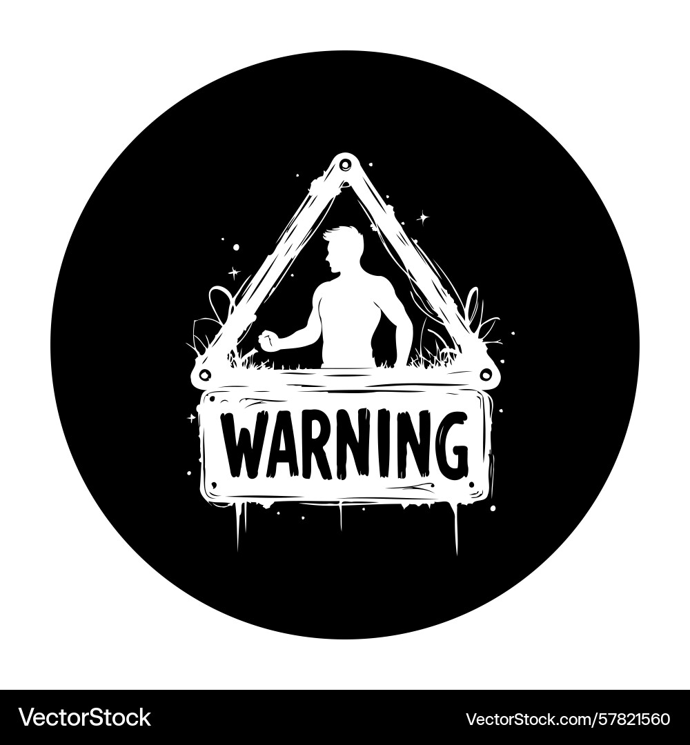 Symbolic representation of caution with a man Symbolic representation of caution with a man Vector Image