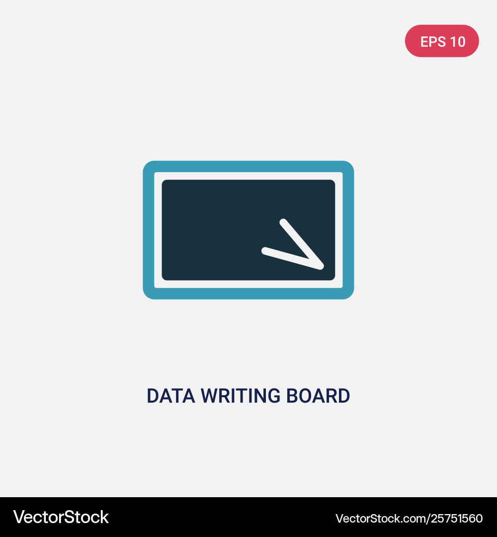 Two color data writing board interface icon from vector image