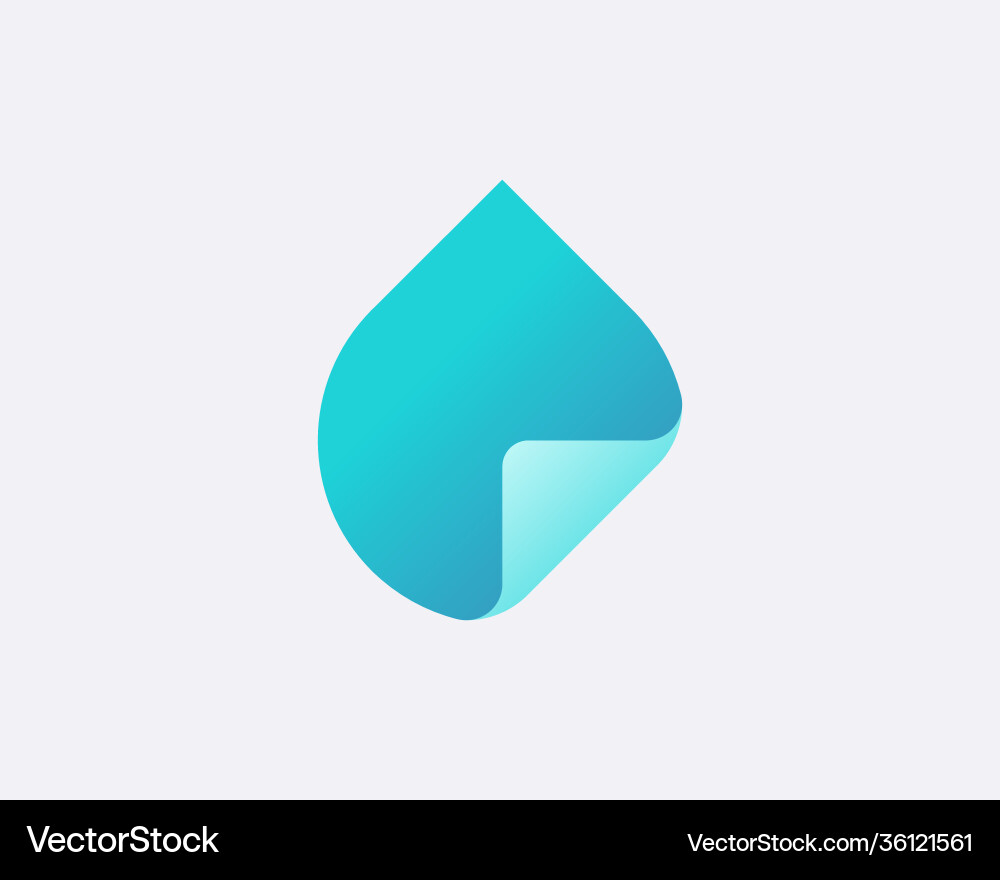 Abstract gradient drop with paper folded corner Abstract gradient drop with paper folded corner Vector Image