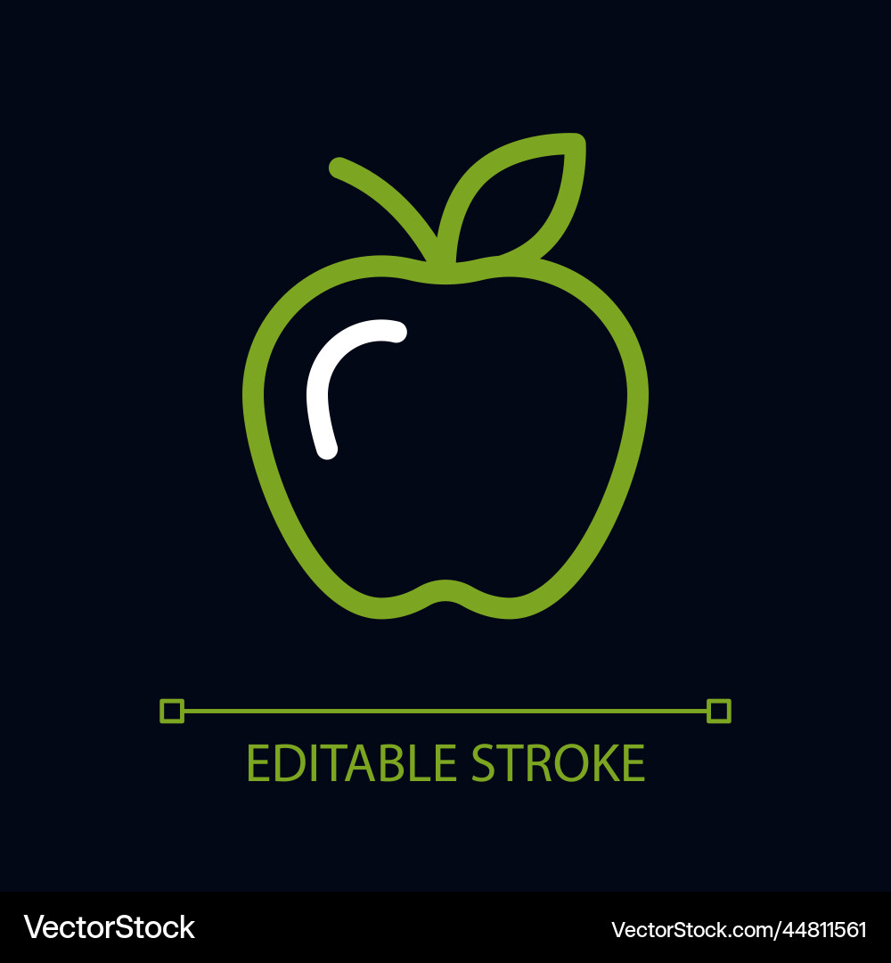 Apple pixel perfect color linear ui icon for dark Apple pixel perfect color linear ui icon for dark vector image