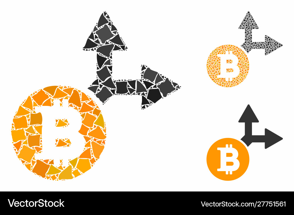 Bitcoin fork mosaic icon bumpy items Vector Image
