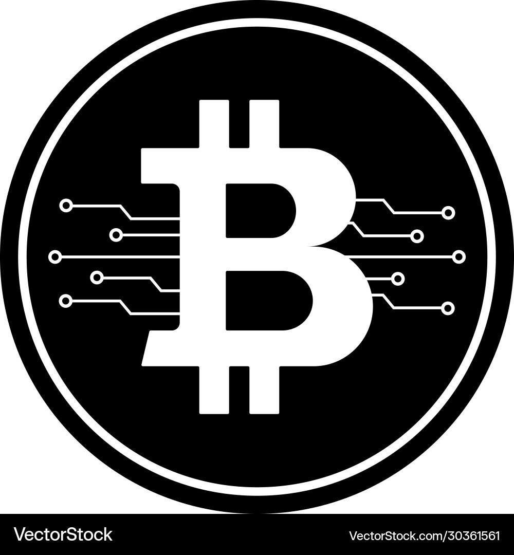 Bitcoin icon with micro scheme – Royalty-Free Vector | VectorStock