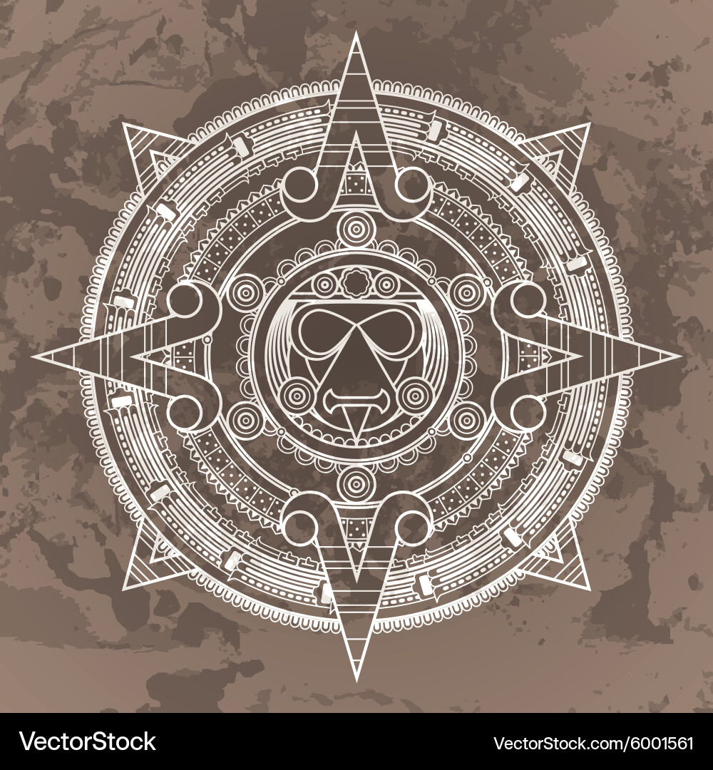 Circular pattern in the style of aztec Vector Image