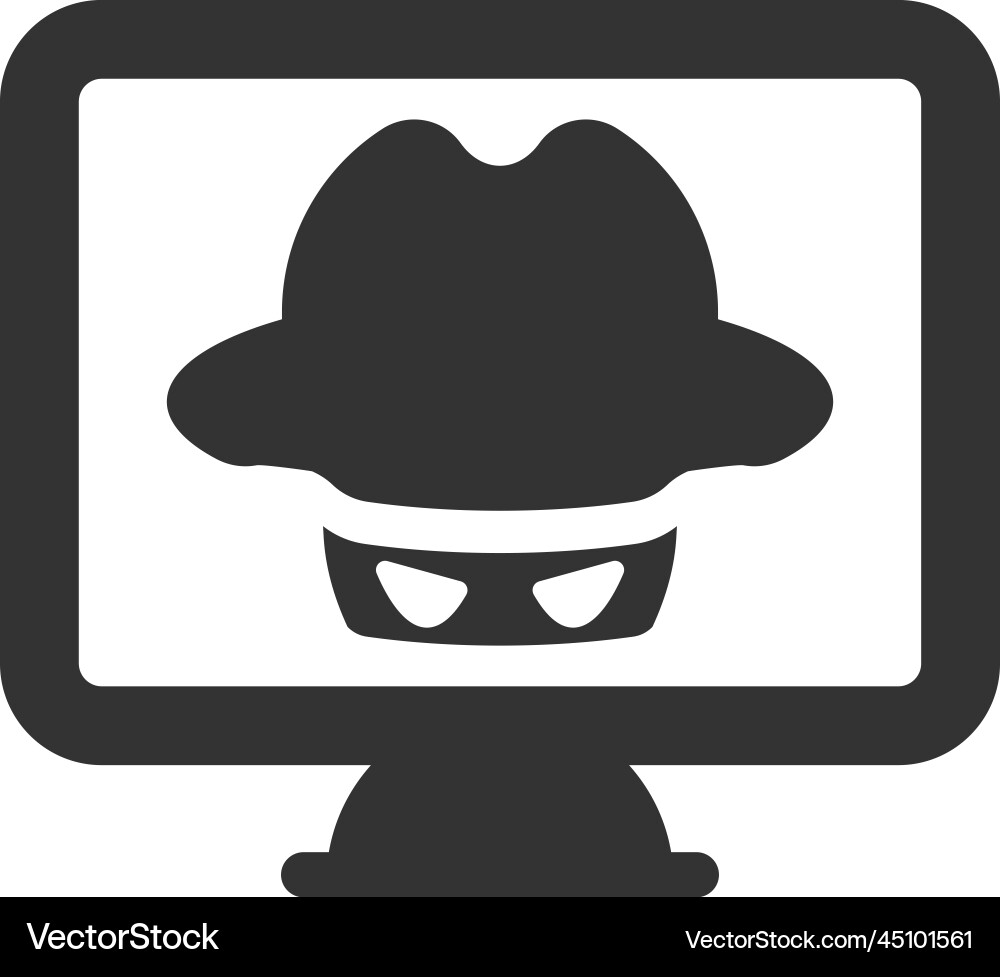 Computer hacker icon vector image