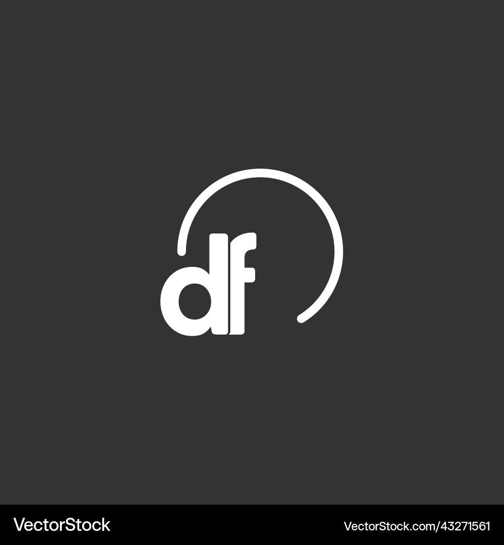 Df initial logo with rounded circle Df initial logo with rounded circle Vector Image