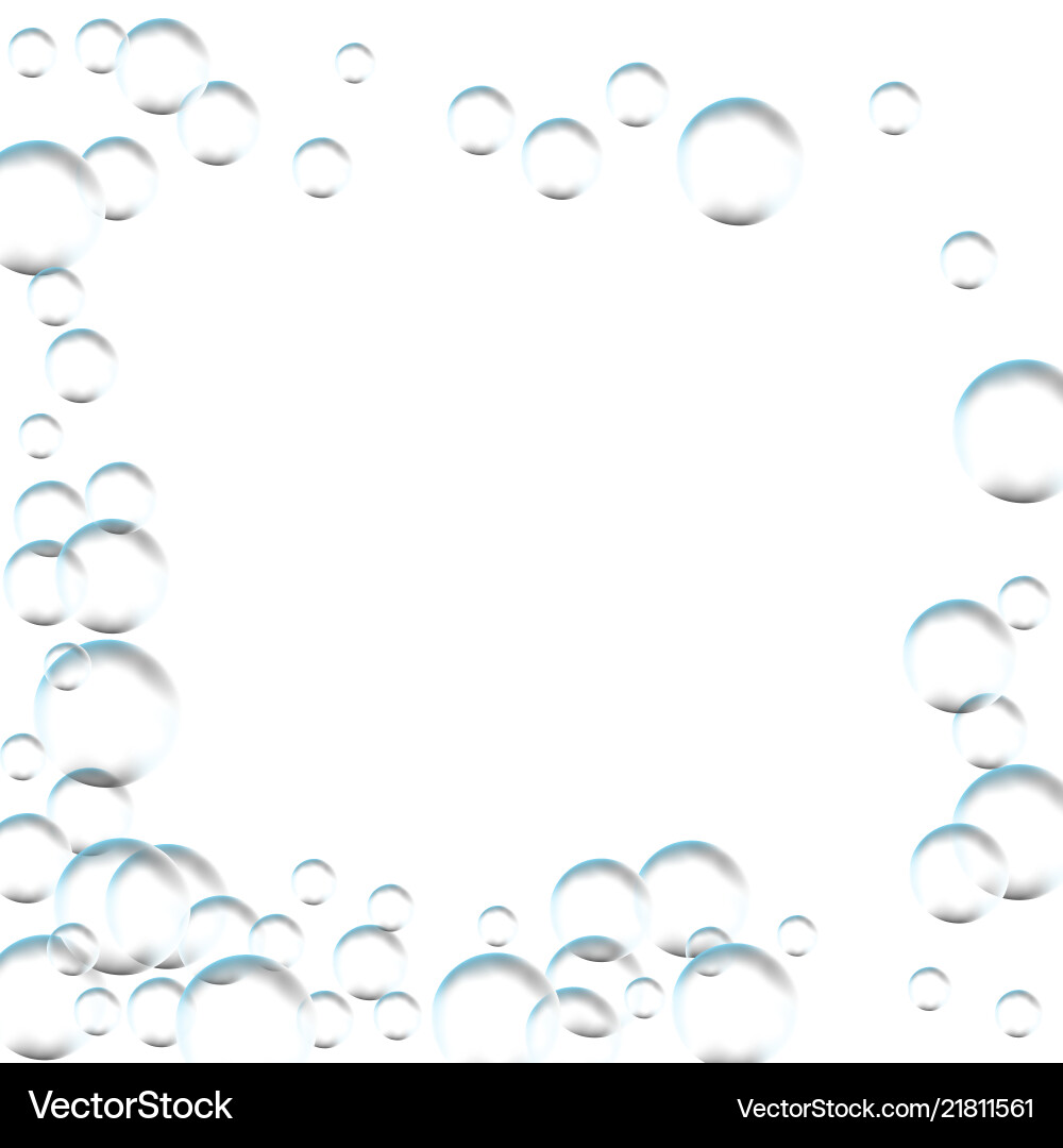 Frame for processing of transparent bubbles Vector Image