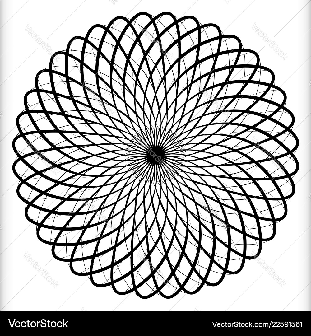Geometric circular element - rotating spiral Geometric circular element - rotating spiral vector image