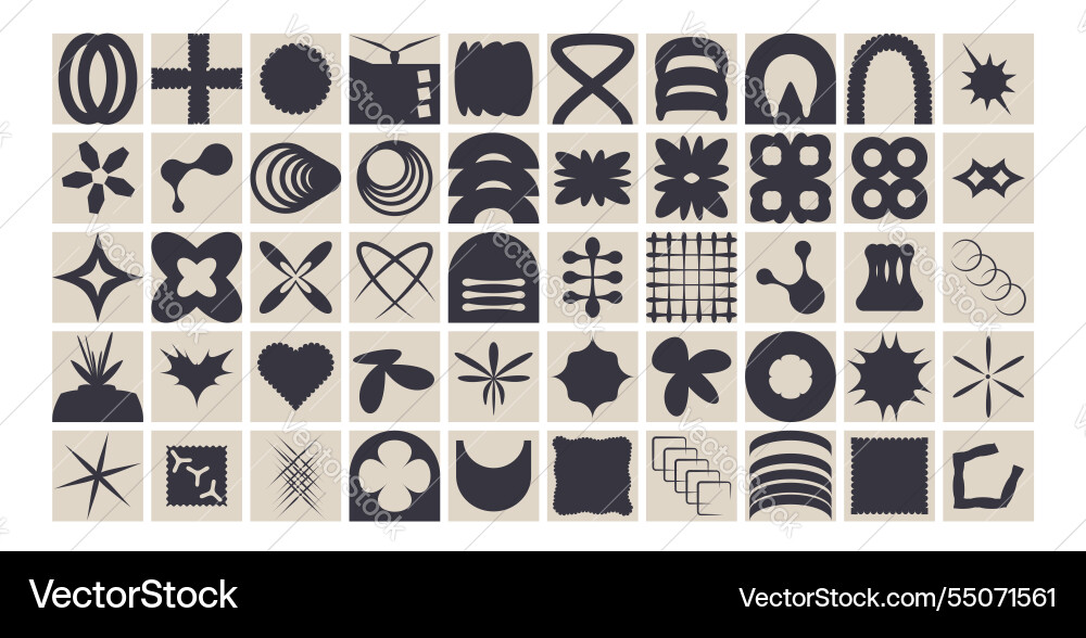 Geometric modular shapes set square blocks Vector Image