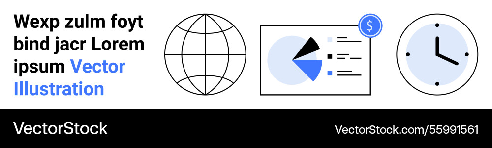 Global data analysis with graphs clock Global data analysis with graphs clock vector image
