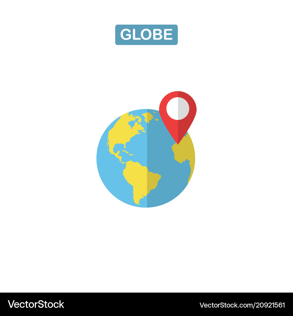 Globe isolated flat web mobile icon image Globe isolated flat web mobile icon image vector image