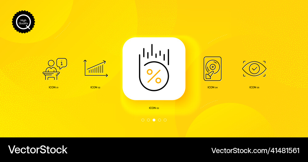 Hdd podium and chart minimal line icons for web Hdd podium and chart minimal line icons for web vector image