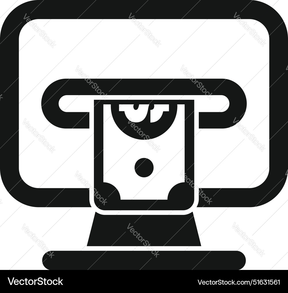 Online atm money withdraw icon inserting cash Online atm money withdraw icon inserting cash vector image
