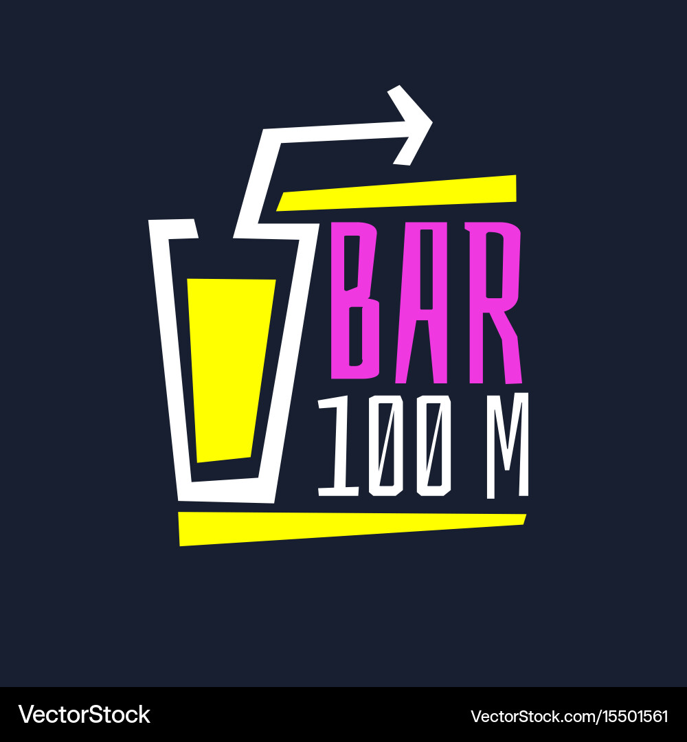 Pointer Bar with Cocktail Vector Image