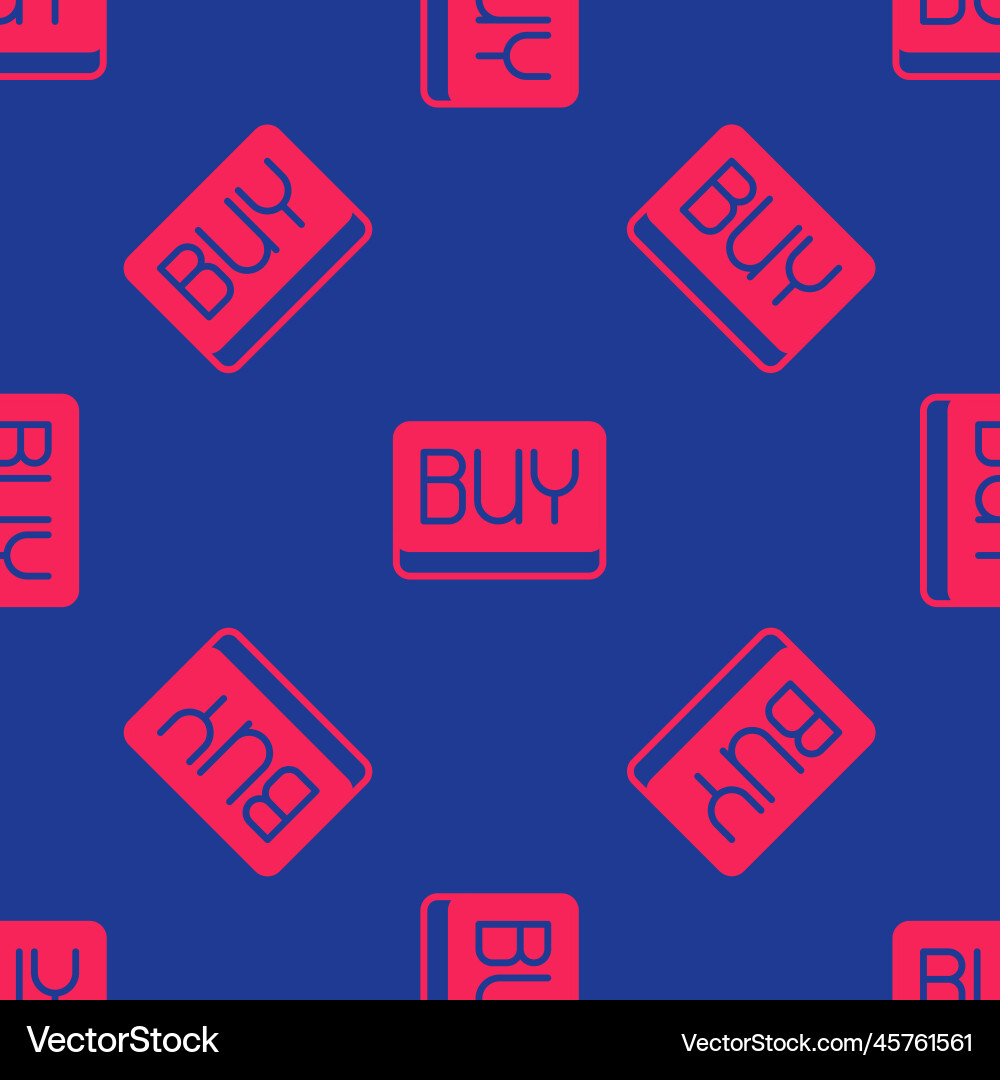 Red buy button icon isolated seamless pattern Vector Image