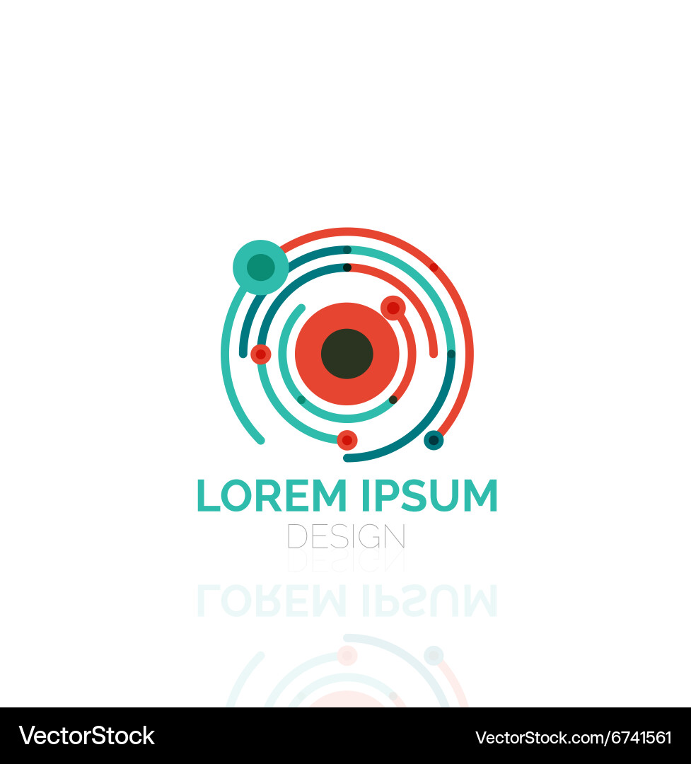 Swirl and circles outline minimal abstract Vector Image