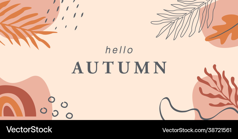 Trendy abstrakt blumig hello Herbst horizontal Trendy abstrakt blumig hello Herbst horizontal vektorbild