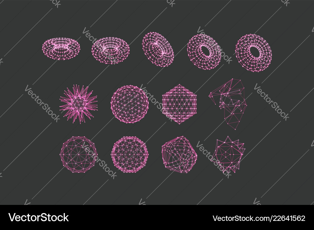 3D Torus Grid - Point Network vector image