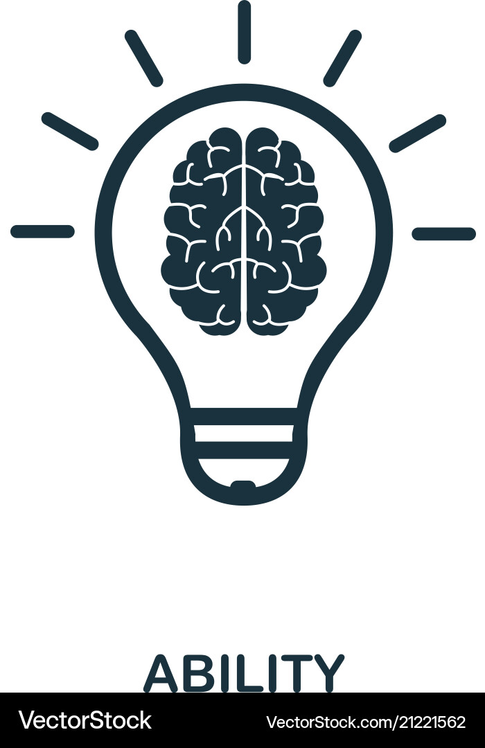 Ability Icon - Brain Focus Vector Image