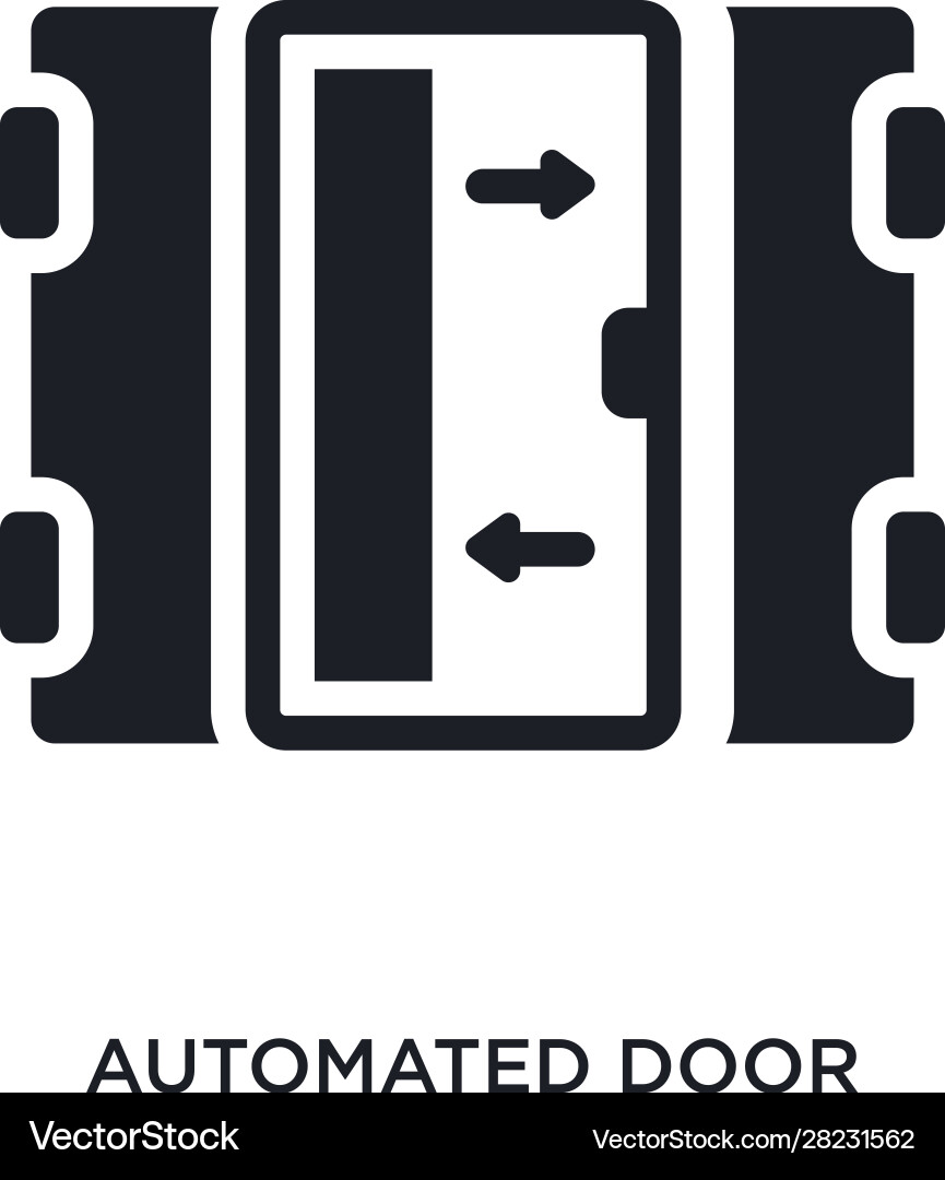Automated door isolated icon simple element from vector image