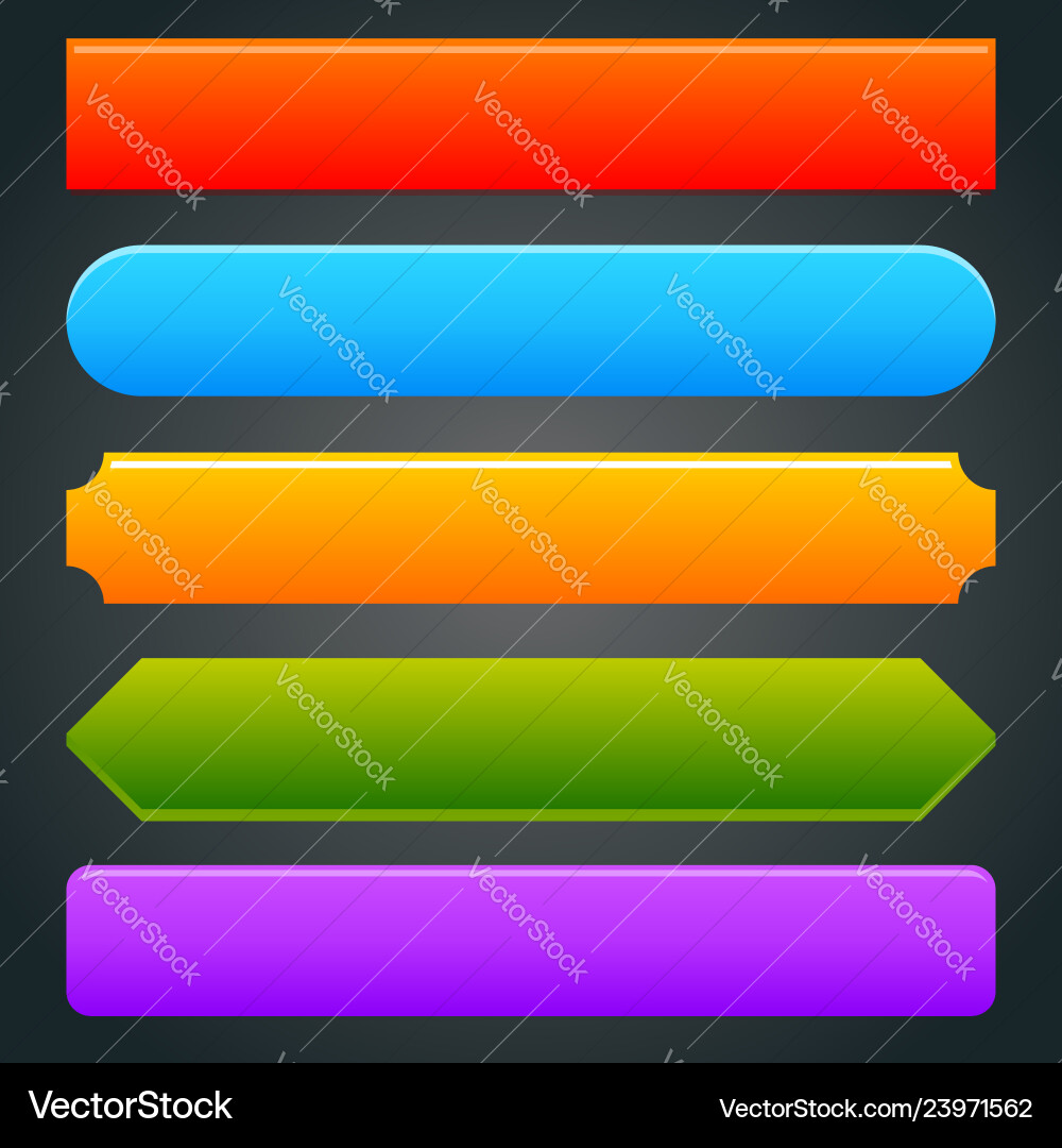 Button element in various colors template vector image