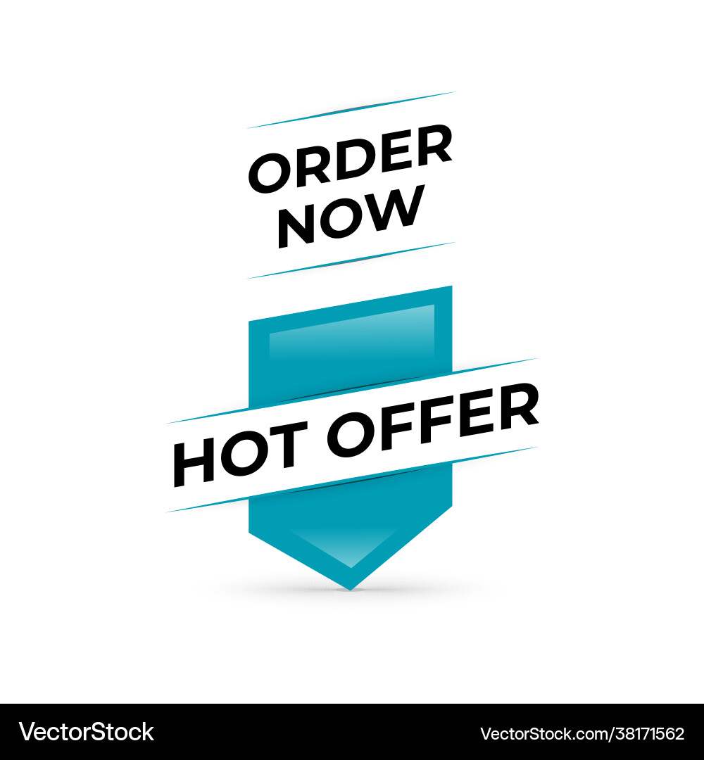 Call to action pointer order now vector image