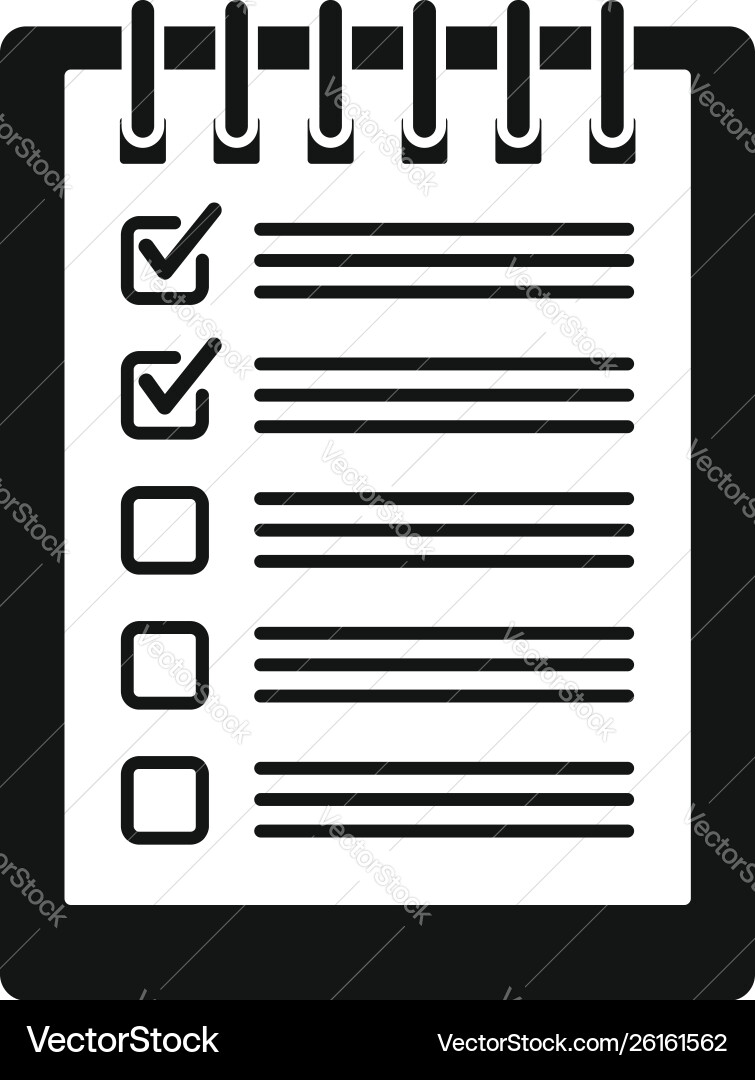 Checklist Notebook Icon vector image