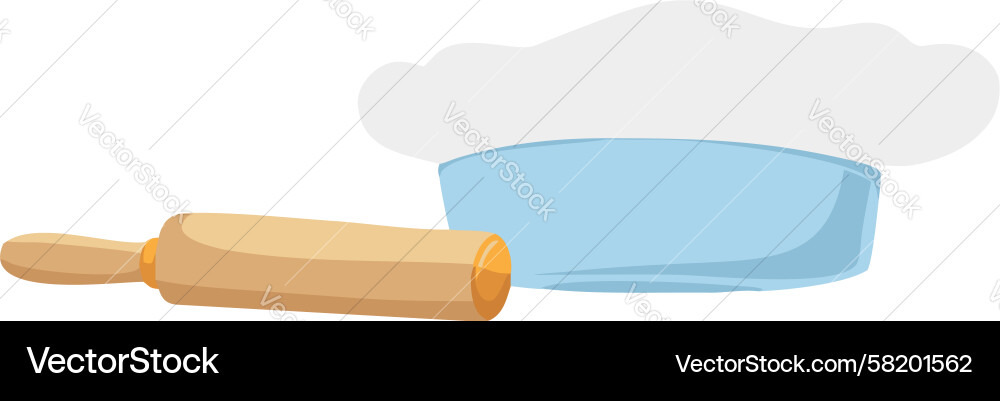 Chef hat with rolling pin icon design generative Vector Image