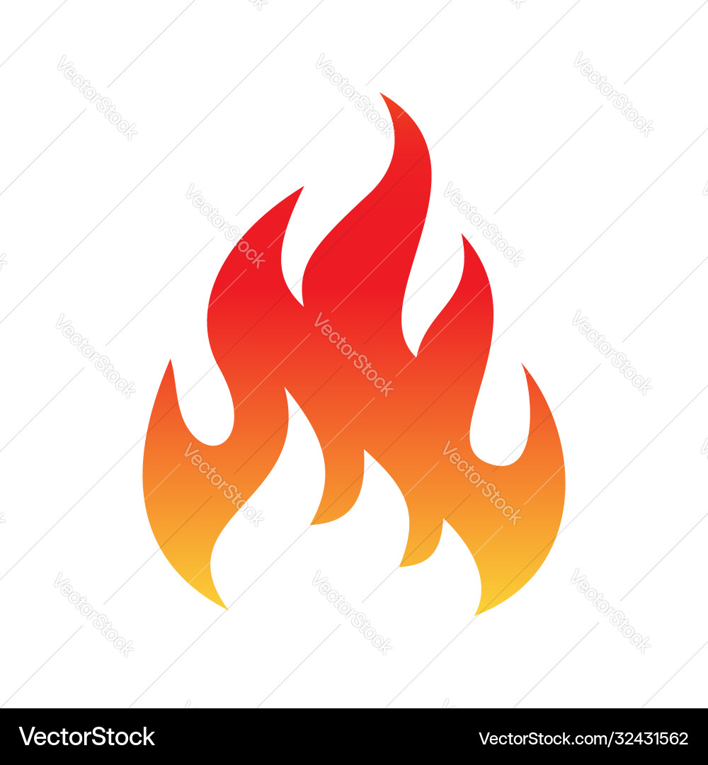 Colorful Fire Flame Icon Vector Image