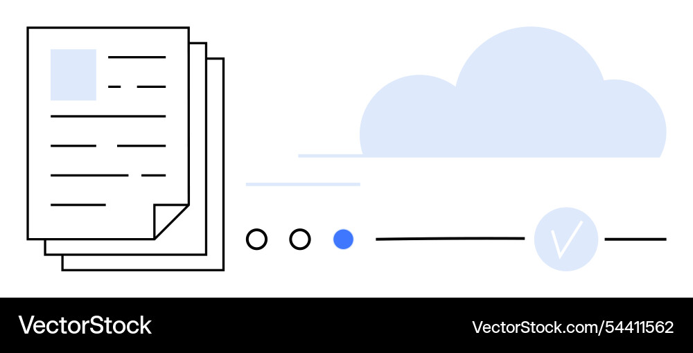 Document upload and cloud storage process Document upload and cloud storage process vector image