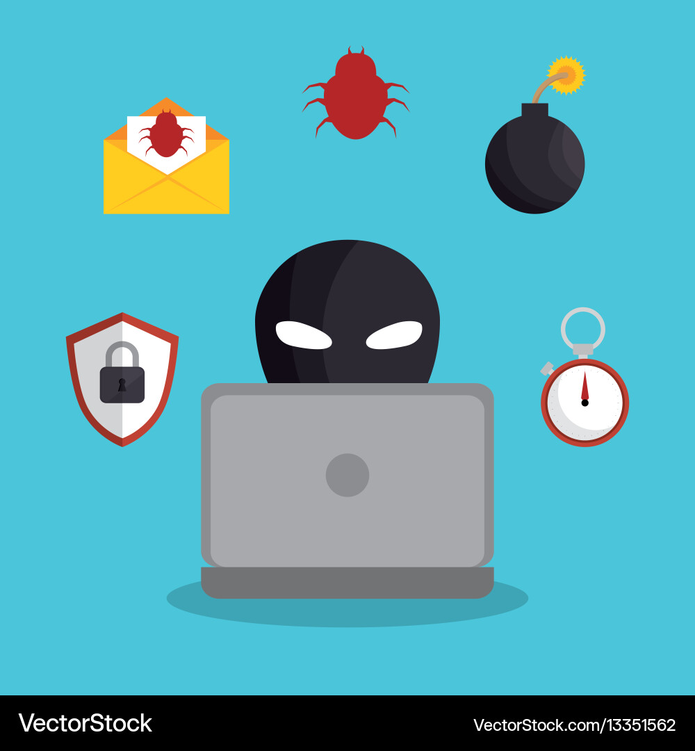 Hacking the system concept icons vector image