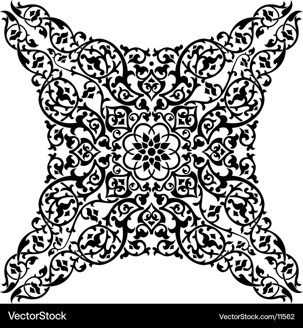Intricate Floral Scroll Pattern Vector Image