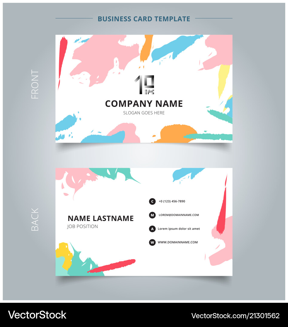 Name card template abstract shapes art pattern Name card template abstract shapes art pattern vector image