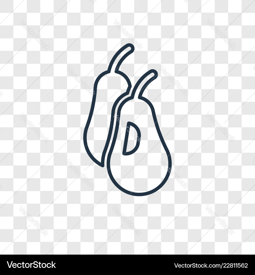 Pear concept linear icon isolated on transparent Vector Image