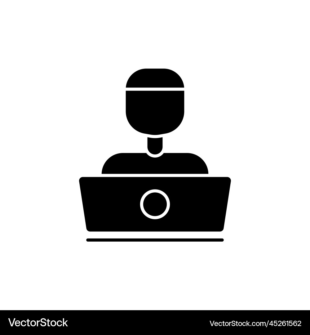 People icon in front of laptop programmer People icon in front of laptop programmer Vector Image